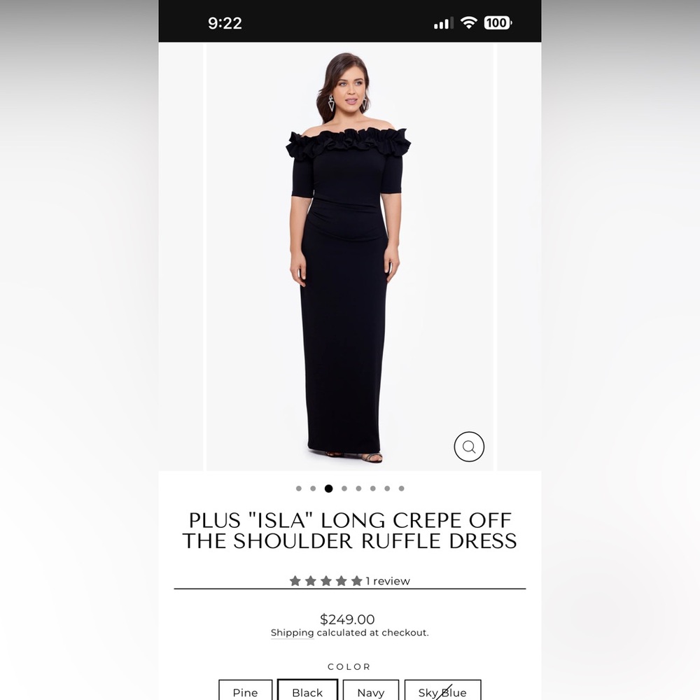 Xscape mother of the bride or groom dress. Beautiful black dress. Size 14 NWT.